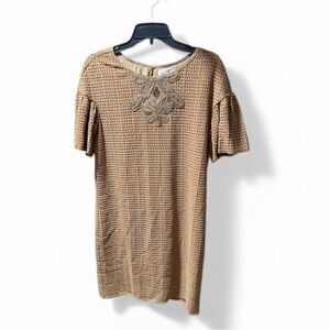 Max Studio Specialty Products Tan Short Sleeve Knit Dress